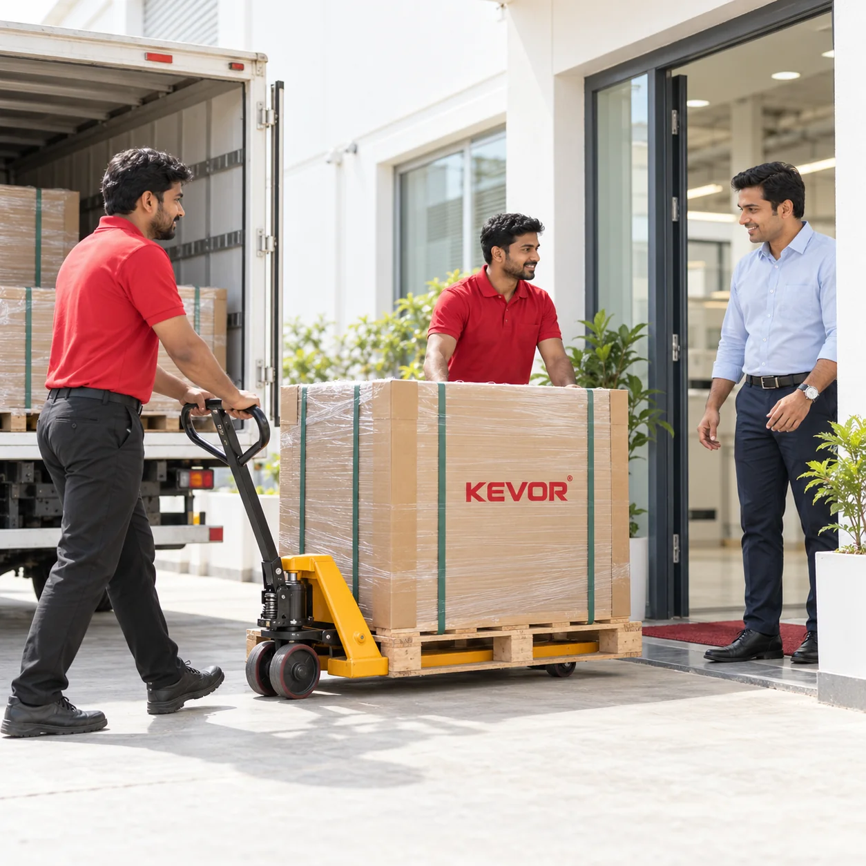 Illustrative scene: KEVOR deliver service