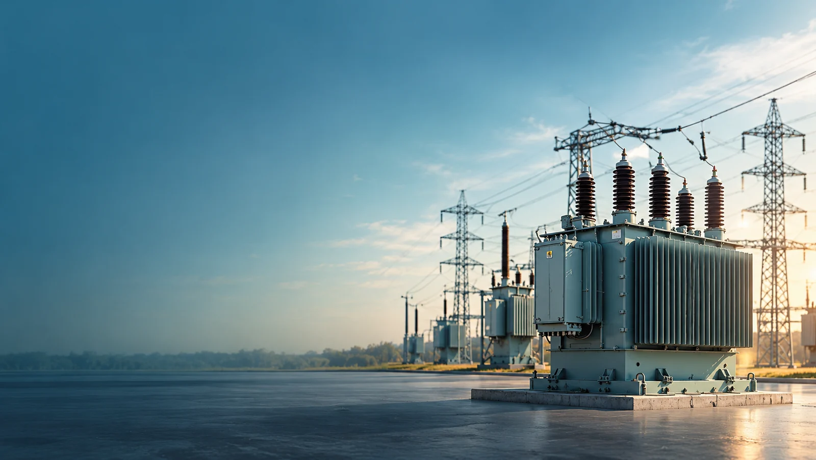 Illustration of electrical transformer infrastructure for the custom power solutions slide
